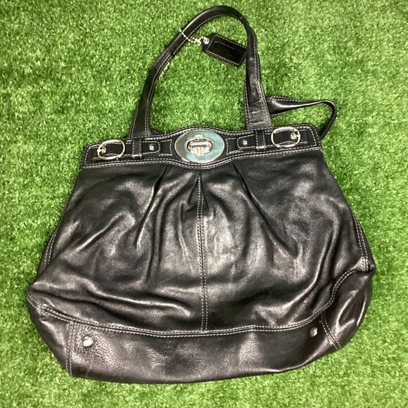 Coach Black Leather Satchel - Vintage - Picture 1 of 11